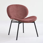 Chaise Coque Mid-Century Moderne Chaise d'appoint Piétement Trépied en Cuir Noir Fauteuil de Salon Finition Noyer Dossier Confortable