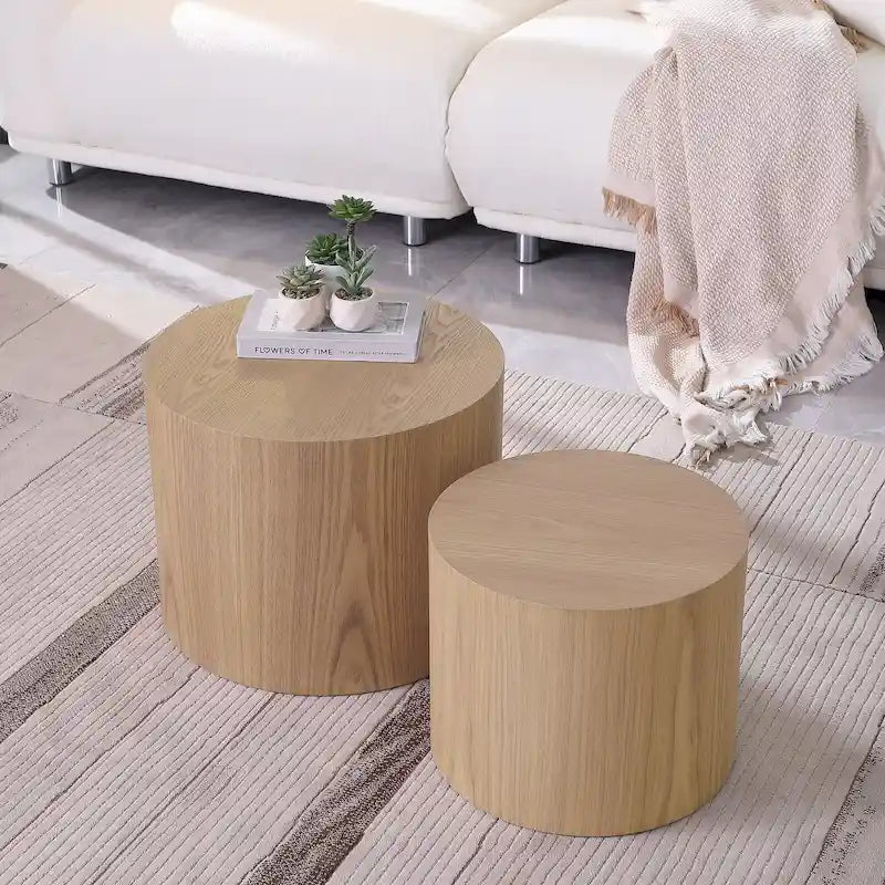 Lot de tables gigognes rondes, tables basses et d'appoint, aucun assemblage requis