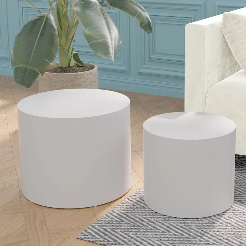 Lot de tables gigognes rondes, tables basses et d'appoint, aucun assemblage requis