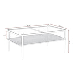 Ensemble de 3 tables basses et tables d'appoint, Table en verre trempé avec couche en MDF, Tables modernes pour salon, Verre gris