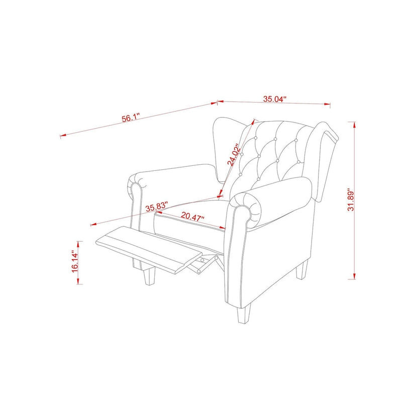 Fauteuil à accoudoirs capitonné réglable noir 35.04 avec pieds robustes