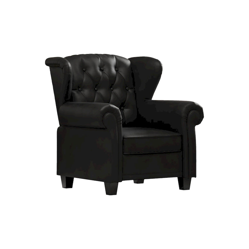 Fauteuil à accoudoirs capitonné réglable noir 35.04 avec pieds robustes