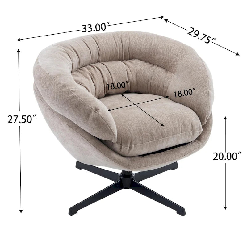 Fauteuil pivotant de club en chenille
