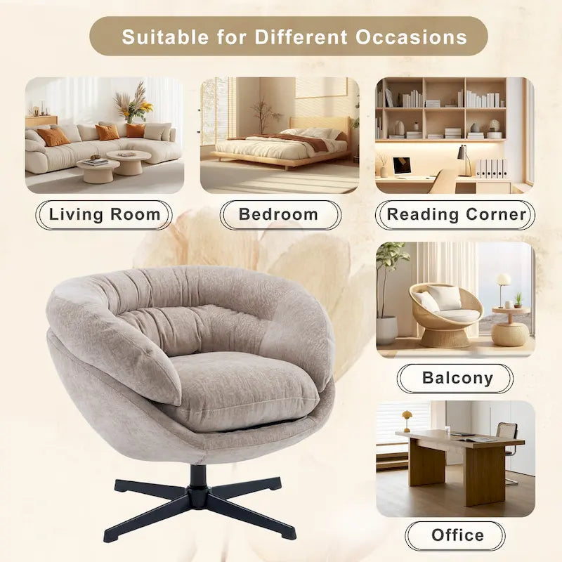 Fauteuil pivotant de club en chenille