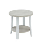 Table d'appoint contemporaine en bois rond avec étagère pour chambre ou salon