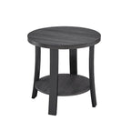 Table d'appoint contemporaine en bois rond avec étagère pour chambre ou salon