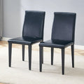 Lot de 2 chaises de salle à manger en cuir, chaises d'appoint sans accoudoirs à dossier haut, chaises à coussin souple avec pieds en métal pour salon et cuisine