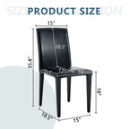 Lot de 2 chaises de salle à manger en cuir, chaises d'appoint sans accoudoirs à dossier haut, chaises à coussin souple avec pieds en métal pour salon et cuisine