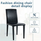 Lot de 2 chaises de salle à manger en cuir, chaises d'appoint sans accoudoirs à dossier haut, chaises à coussin souple avec pieds en métal pour salon et cuisine