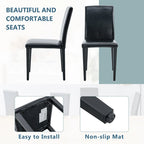 Lot de 2 chaises de salle à manger en cuir, chaises d'appoint sans accoudoirs à dossier haut, chaises à coussin souple avec pieds en métal pour salon et cuisine
