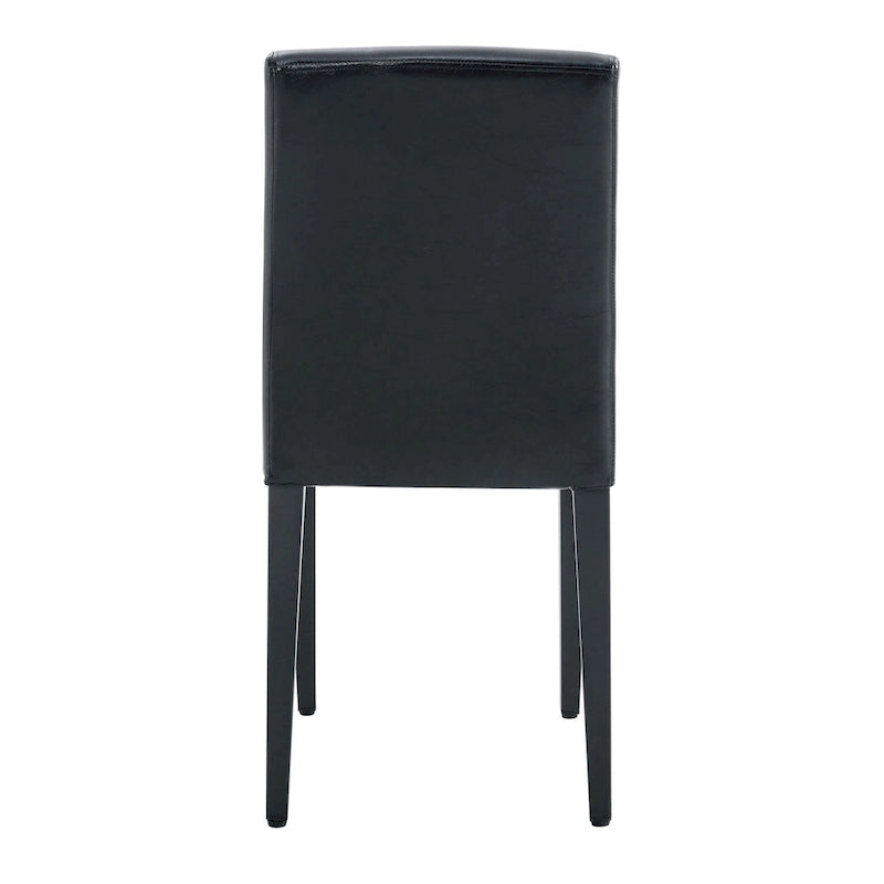 Lot de 2 chaises de salle à manger en cuir, chaises d'appoint sans accoudoirs à dossier haut, chaises à coussin souple avec pieds en métal pour salon et cuisine