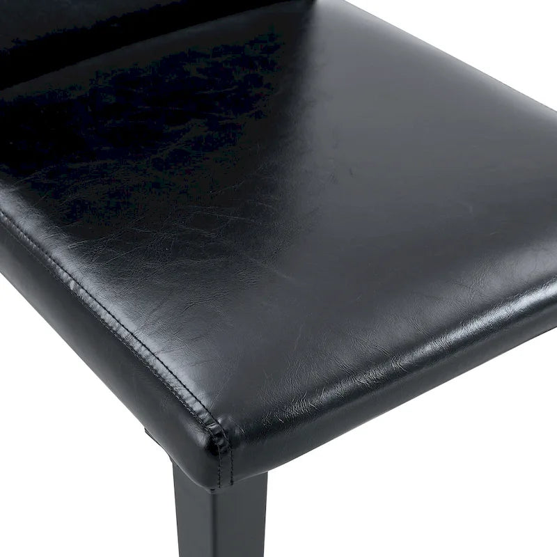 Lot de 2 chaises de salle à manger en cuir, chaises d'appoint sans accoudoirs à dossier haut, chaises à coussin souple avec pieds en métal pour salon et cuisine