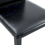 Lot de 2 chaises de salle à manger en cuir, chaises d'appoint sans accoudoirs à dossier haut, chaises à coussin souple avec pieds en métal pour salon et cuisine