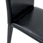 Lot de 2 chaises de salle à manger en cuir, chaises d'appoint sans accoudoirs à dossier haut, chaises à coussin souple avec pieds en métal pour salon et cuisine