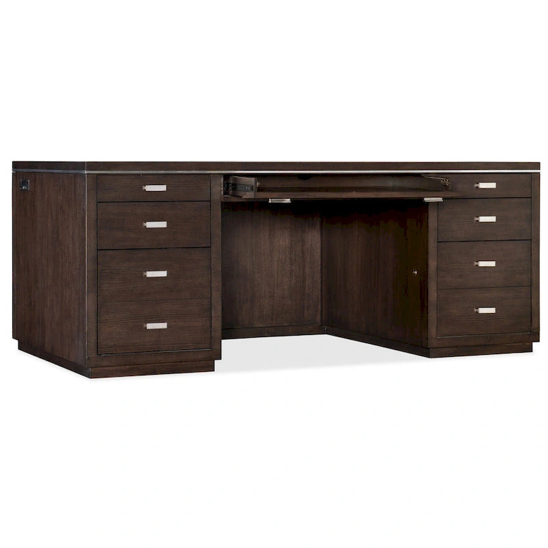 Bureau d'ordinateur contemporain industriel de 183 cm de large