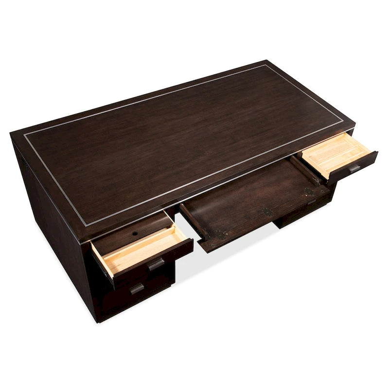 Bureau d'ordinateur contemporain industriel de 183 cm de large