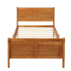 Lit plateforme en bois - Lit jumeau - Sommier tapissier - Lit traîneau avec tête de lit/pied de lit/support à lattes en bois