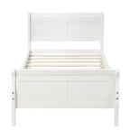 Lit plateforme en bois - Lit jumeau - Sommier tapissier - Lit traîneau avec tête de lit/pied de lit/support à lattes en bois