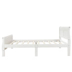 Lit plateforme en bois - Lit jumeau - Sommier tapissier - Lit traîneau avec tête de lit/pied de lit/support à lattes en bois