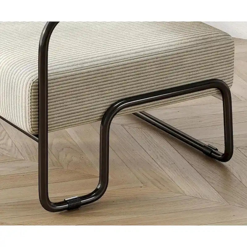 Fauteuil d'appoint en velours côtelé avec cadre en fer pour salon