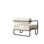 Fauteuil d'appoint en velours côtelé avec cadre en fer pour salon