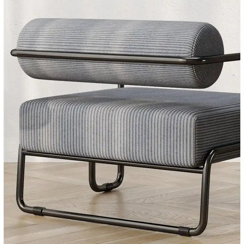 Fauteuil d'appoint en velours côtelé avec cadre en fer pour salon