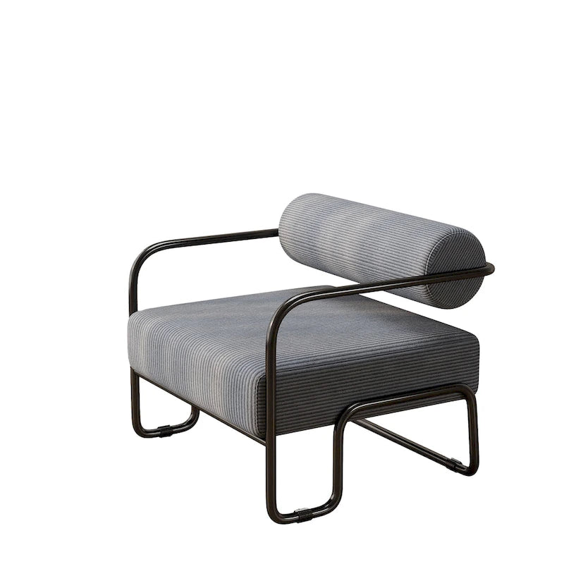 Fauteuil d'appoint en velours côtelé avec cadre en fer pour salon