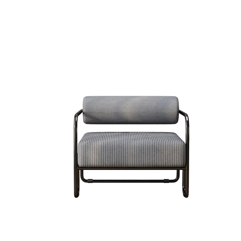Fauteuil d'appoint en velours côtelé avec cadre en fer pour salon