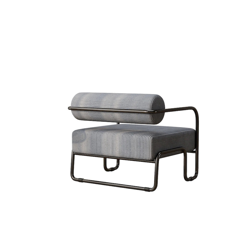 Fauteuil d'appoint en velours côtelé avec cadre en fer pour salon