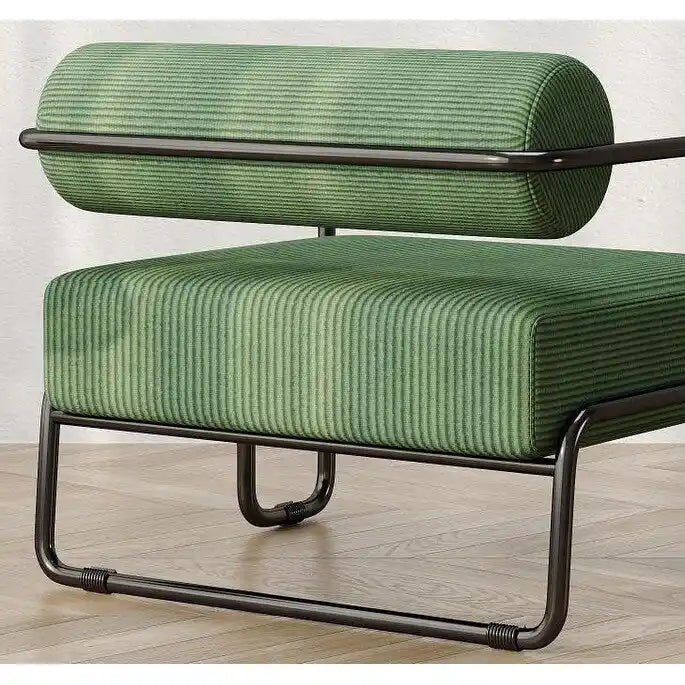 Fauteuil d'appoint en velours côtelé avec cadre en fer pour salon