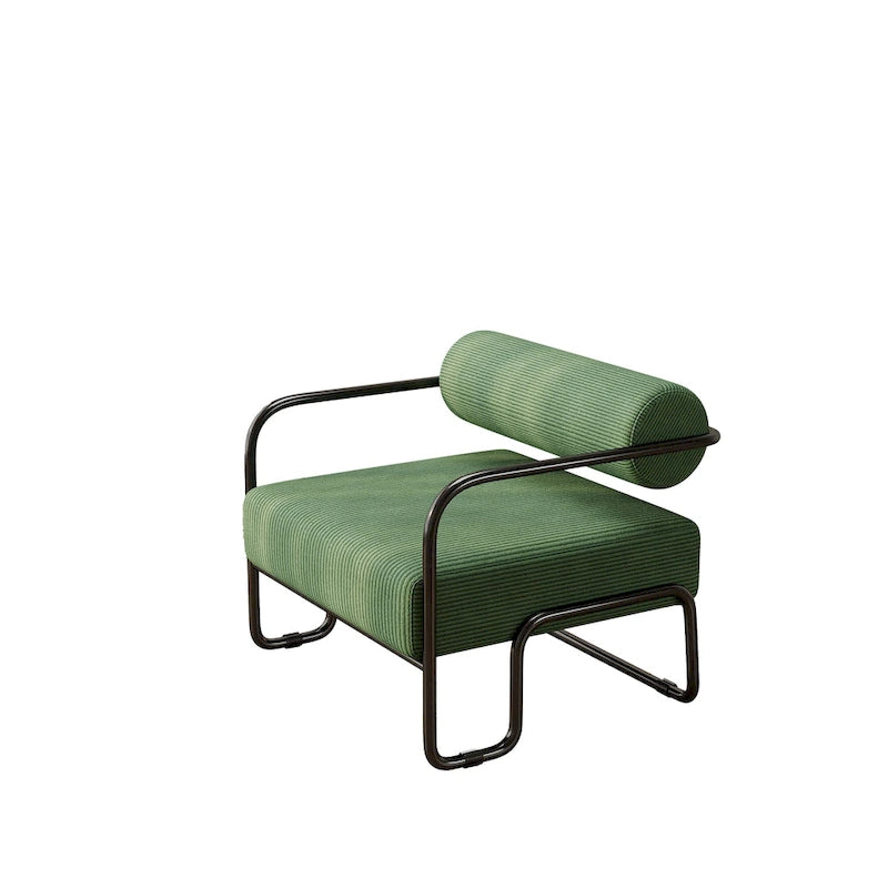 Fauteuil d'appoint en velours côtelé avec cadre en fer pour salon