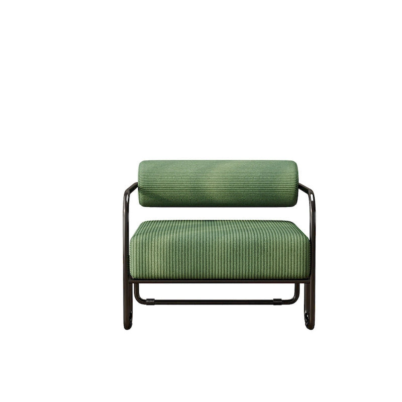Fauteuil d'appoint en velours côtelé avec cadre en fer pour salon