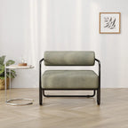 Fauteuil d'appoint en velours côtelé avec cadre en fer pour salon