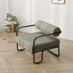 Fauteuil d'appoint en velours côtelé avec cadre en fer pour salon