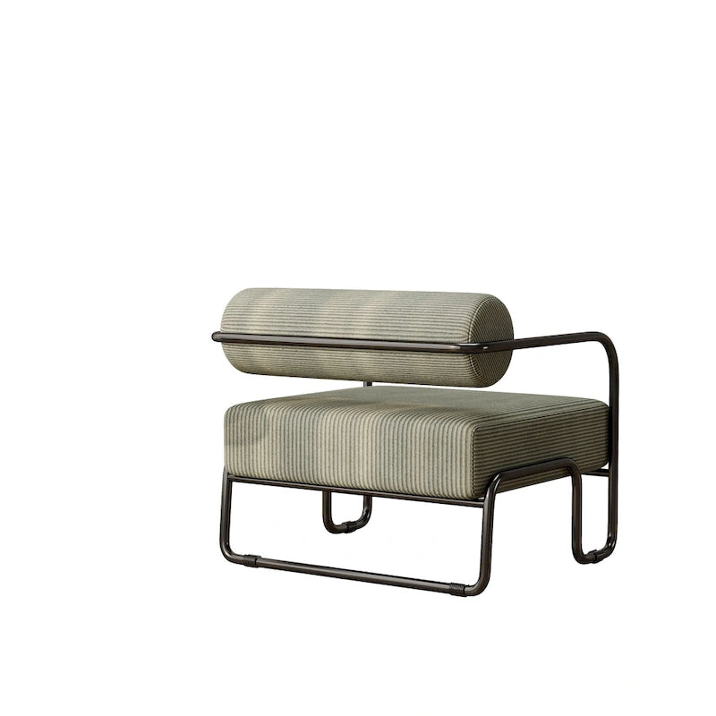 Fauteuil d'appoint en velours côtelé avec cadre en fer pour salon