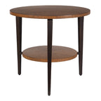 Table d'appoint ronde à 2 niveaux - 26,5 - Marron