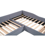 Lit de repos double avec tiroir, cadre de lit en bois, double gigogne rembourré, pas besoin de sommier tapissier pour adolescents