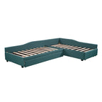 Lit de repos double avec tiroir, cadre de lit en bois, double gigogne rembourré, pas besoin de sommier tapissier pour adolescents