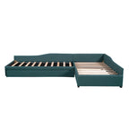 Lit de repos double avec tiroir, cadre de lit en bois, double gigogne rembourré, pas besoin de sommier tapissier pour adolescents