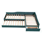 Lit de repos double avec tiroir, cadre de lit en bois, double gigogne rembourré, pas besoin de sommier tapissier pour adolescents
