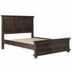 Lit plateforme King Size marron de style traditionnel en pin avec support à lattes en bois pour chambre à coucher