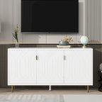 Meuble TV moderne de 65 po avec portes et étagères réglables pour téléviseurs jusqu'à 70 po