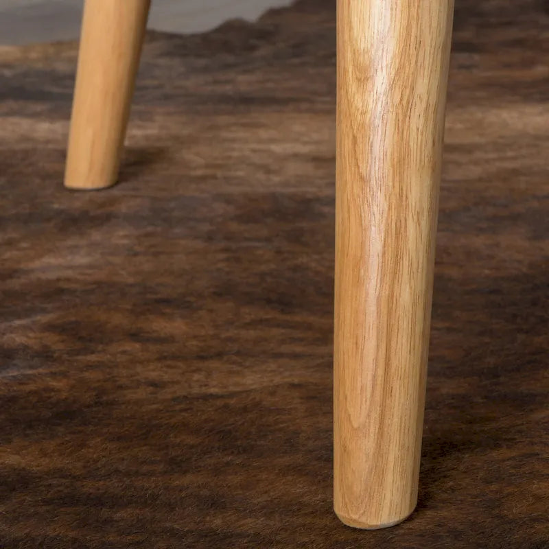 Chaise haute tapissée à dossier haut de 32,5 moderne avec capitonnage et pieds en bois d'hévéa