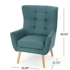 Chaise haute tapissée à dossier haut de 32,5 moderne avec capitonnage et pieds en bois d'hévéa