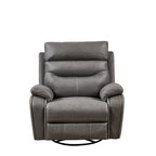 Fauteuil inclinable gris à deux moteurs avec pivotement à 240°, fonction à bascule, connectivité USB et appui-tête réglable