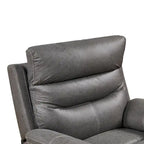 Fauteuil inclinable gris à deux moteurs avec pivotement à 240°, fonction à bascule, connectivité USB et appui-tête réglable