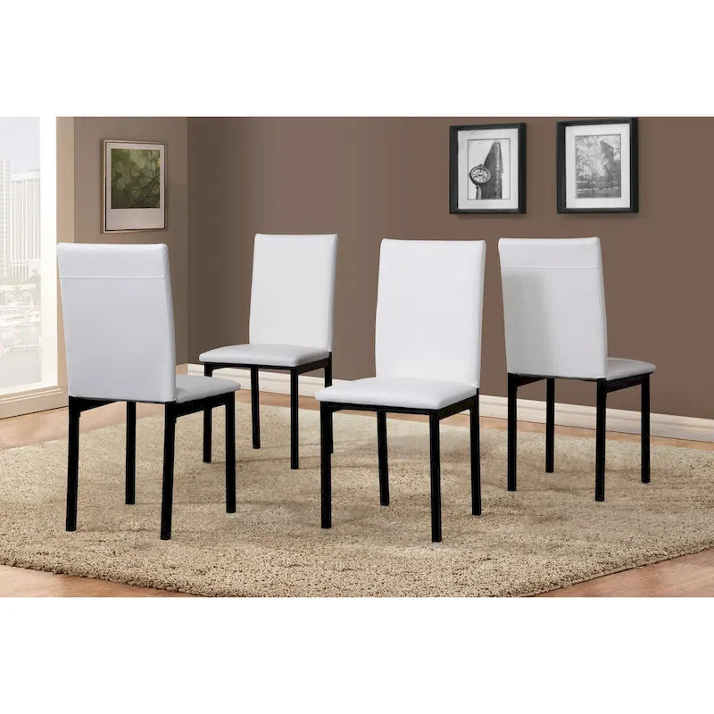Ensemble de salle à manger 5 pièces de style moderne avec table rectangulaire et 4 chaises hautes rembourrées