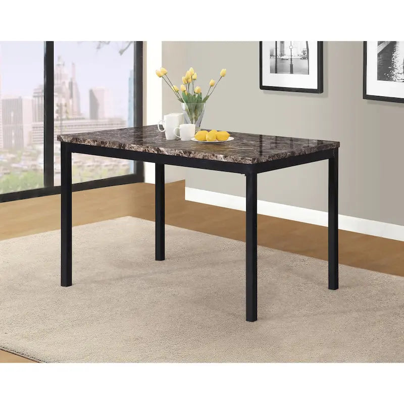 Ensemble de salle à manger 5 pièces de style moderne avec table rectangulaire et 4 chaises hautes rembourrées