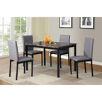 Ensemble de salle à manger 5 pièces de style moderne avec table rectangulaire et 4 chaises hautes rembourrées