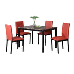 Ensemble de salle à manger 5 pièces de style moderne avec table rectangulaire et 4 chaises hautes rembourrées
